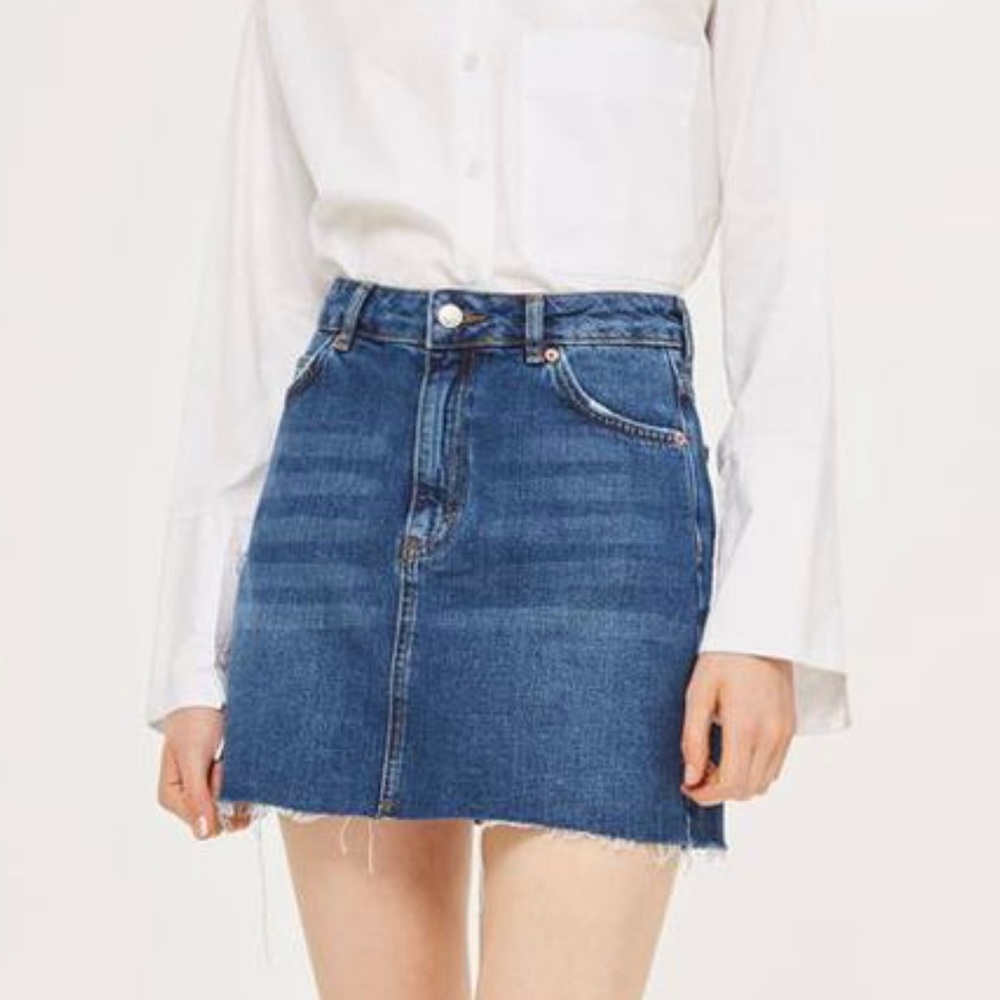 TopShop Denim Moto Skirt